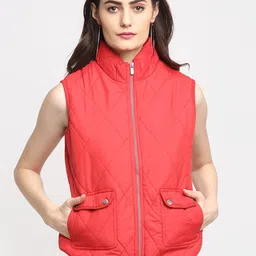 HOUSE OF VEDAS Mock Collar Lightweight Quilted Jacket-27