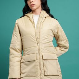 Tokyo Talkies Brown Hooded Puffer Jacket-image-34