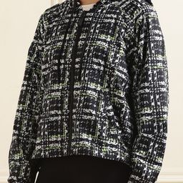 DKNY Women Abstract Printed Hooded Long Sleeves Tailored Jacket-19