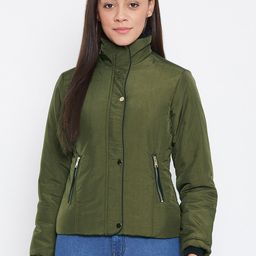 Spirit Women Olive Green Windcheater Tailored Jacket-image-61