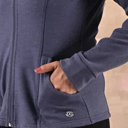 Lakshita Fleece Mock Collar Front-Open Sweatshirt image 5
