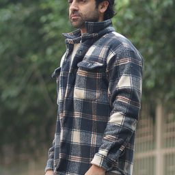 Maniac Checked Long Sleeves Fleece Open Front Jacket image 4