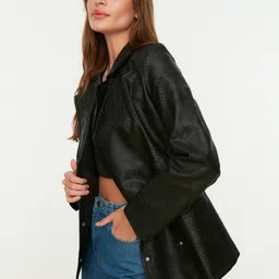 Trendyol Textured Self Design Tailored Jacket image 4