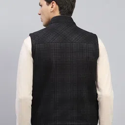 Monte Carlo Men Mock Collar Checked Casual Tailored Lightweight Jacket image 5