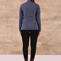 Lakshita Fleece Mock Collar Front-Open Sweatshirt image 4