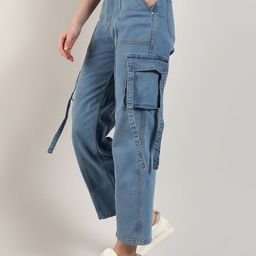 Campus Sutra Women Smart Clean Look Cotton Cargo Denim Jeans-image-81
