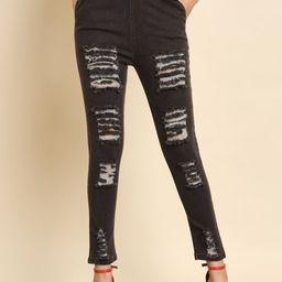TANDUL Women Skin Tight Skinny Fit Mildly Distressed Jeans-image-42