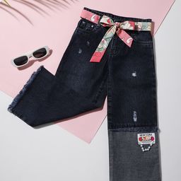 Macwin Girls Relaxed Fit Mid-Rise Mildly Distressed Cotton Jeans-image-20