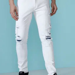 WROGN Men Slim Fit Mildly Distressed Stretchable Jeans-picture-29
