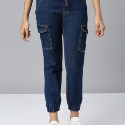 YK Girls Girls Mid Rise Clean Look Stretchable Denim Jogger-image-17