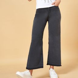 People Women Grey Flared Jeans-image-40