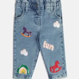 MINI KLUB Infant Girls Mid-Rise Light Shade Clean Look Stretchable Cropped Jeans-image-31