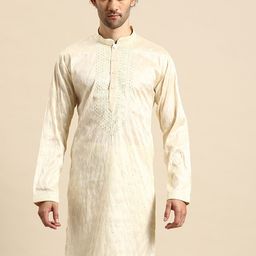 MANQ Embroidered Mandarin Collar Straight Kurta-image-45