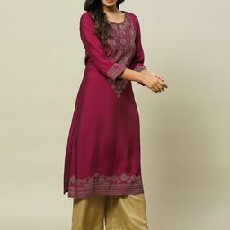 Rangriti Round Neck Yoke Design Printed Kurta-picture-14