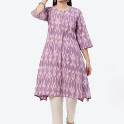 Biba Abstract Printed A-Line Cotton Kurta-image-81