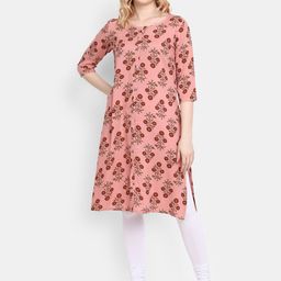 V-Mart Round Neck Straight Floral Printed Kurta-picture-48