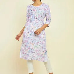 Soch Floral Printed Linen Straight Kurta-image-96