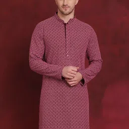 Jompers Geometric Embroidered Sequinned Straight Kurta-picture-18