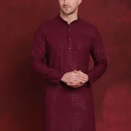 Jompers Embroidered Sequinned Straight Kurta-image-52