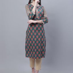 Cantabil Floral Printed Sequinned Kurta-picture-22