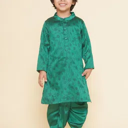 Sethukrishna Boys Geometric Mandarin Collar Printed Straight Kurta-30