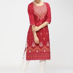 KETCH Women Red Ethnic Motifs Printed Kurta-picture-12