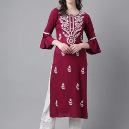 PURVIJA KURTIES Ethnic Motifs Embroidered Kurta-image-9