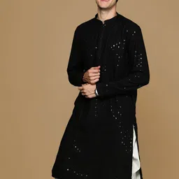 Sanwara Geometric Embroidered Mandarin Collar Chikankari Straight Kurta-picture-49