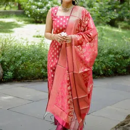 Kedar Fab Ethnic Motifs Woven Design Kurta with Trousers & Printed-image-74