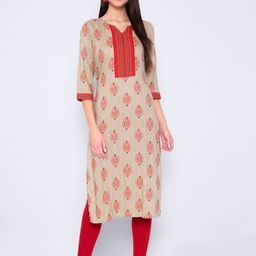 God Bless Women Beige Ethnic Motifs Printed Kurta-image-55