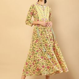 Soch Women Beige Floral Printed Floral Anarkali Kurta-image-82