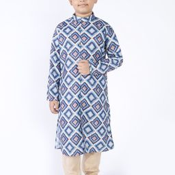 TABARD Boys Blue Geometric Printed Cotton Kurta-26