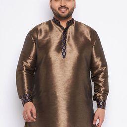 VASTRAMAY Plus Size Mandarin Collar Straight Kurta-image-18