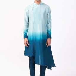 Rohit Gandhi + Rahul Khanna Ombre Dyed Mandarin Collar Kurta-43