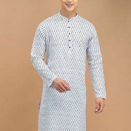 DEYANN Striped Mandarin Collar Pure Cotton Kurta-picture-50