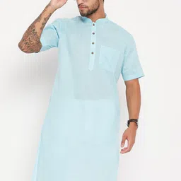 VASTRAMAY Men Mandarin Collar Straight Kurta-picture-19