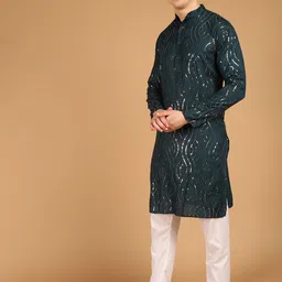 SOJANYA Embellished Sequinned Pure Cotton Kurta-picture-27
