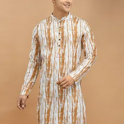 DEYANN Abstract Printed Mandarin Collar Cotton Kurta-41