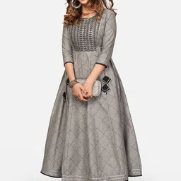 vbuyz KALINI Yoke Design Embroidered Anarkali Kurta image 5