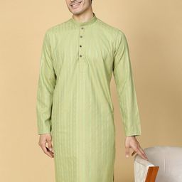 TABARD Striped Mandarin Collar Cotton Kurta-picture-3