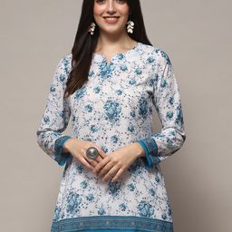 Biba Floral Printed Notch Neck Kurti-image-78