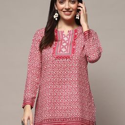 Biba Floral Printed Notch Neck Kurti-18