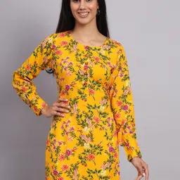 Tissu Floral Printed Straight Kurti-image-49