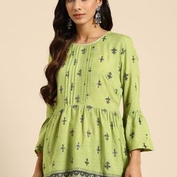 all about you Ethnic Motifs Printed Pleated Kurti-picture-20