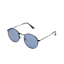Roadies Unisex Blue Lens & Black Round Sunglasses with Polarised Lens-18
