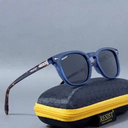 RESIST EYEWEAR Unisex Wayfarer Sunglasses with UV Protected Lens ZYAN BLUE TIGER BLACK-4
