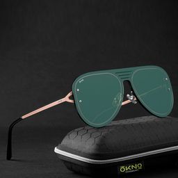 OKNO Unisex Aviator Sunglasses with Polarised and UV Protected Lens-55