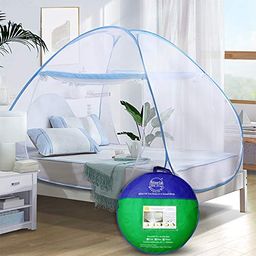Sterling Mosquito Net Single Bed, Machardani Single Net for Single Bed, Single Mosquito Net Foldable Blue Colour Easily fit on 4 x 6 ft Bed Blue image 1
