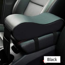 Automaze Center Console Armrest Thick Cushion,Soft Memory Foam PU Leather Height Arm Rest Pad with Phone Pocket Storage Bag (With Front Pocket, Black) image 2