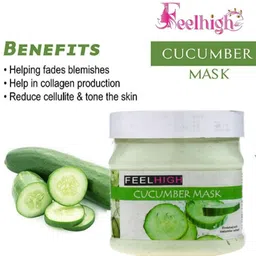 FEELHIGH Set Of 3 Cucumber Moisturizing Cream+Scrub+Mask - 500 ml Each image 4
